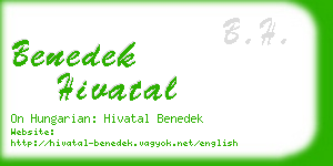 benedek hivatal business card